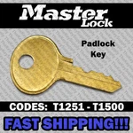 Master Lock Usn Padlock Replacement Key Cut To Code T1251 - T1500. Fixed Price $9.95.