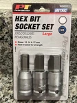 Performance Tool W86023 Hex Bit Socket Set, Large, 3-piece. Fixed Price $14.95.