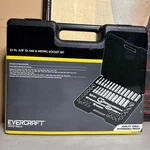 Evercraft 57 Piece 3/8" Dr. Socket Sae & Metric Set 774-0130 Like New. Fixed Price $69.95.