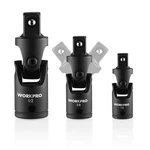 Workpro 3pc Universal Joint Socket Adapter Set 1/4" 3/8" 1/2"dr Flexible U-joint. Fixed Price $14.99.