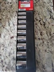 N.o.s. Set Of 9pc. Craftsman 3/8 Drive 12 Point Deep Sockets Sae. Fixed Price $22.00.