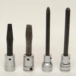 4 Snap-on 3/8 Dr. Screwdriver Bits Long Philips Fp34 #3 Fp24 #2 + F23d F25d Flat. Fixed Price $40.00.