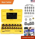 Durable 18-piece Bolt Extractor Socket Set - Maximum Grip For Stripped Fasteners. Fixed Price $67.99.