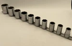 Vintage Par-x (snap-on) 10 Piece 1/2" Drive 6-point Sae Chrome Socket Set/ Lot. Fixed Price $90.00.