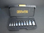 Lexivon Xzn Triple Square Spline Bit Socket Set, Premium M4 - M18, Black. Fixed Price $28.00.