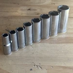 Husky Sae Deep Socket Set 3/8" Drive 6 Point 8pc To 13/16" Vtg Usa. Fixed Price $34.95.