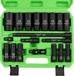 19 Pcs 1/2" Drive Sae Impact Socket Set Spindle Axle Nut Sockets 3/8" To 1-1/14". Fixed Price $49.99.