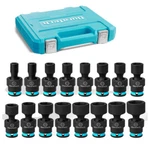 Duratech 3/8" Dr Swivel Socket Set 16pc Shallow Universal Impact Metric 8mm-24mm. Fixed Price $79.99.