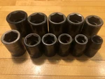 Vtg Craftsman 1/2" Drive 11pc Sae 6pt Short Impact Socket Set 7/16 To 1-1/16. Fixed Price $90.00.