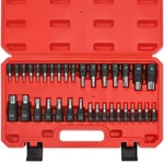 34-piece Torx Bit Socket Set, 1/4", 3/8" And 1/2" Drive T6-t70 Full Size. Fixed Price $58.99.