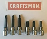Craftsman Screwdriver Bit Socket Set Phillips Flat 3/8" Drive 6pc P1 P2 P3. Fixed Price $19.95.