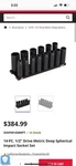 Mac Tools 14 Piece Half Inch Drive Spherical Socket Set Impact. Fixed Price $250.00.