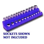 Mechanics Time Saver 720 1/4in Dr Shallow / Deep Neon Blue Socket Holder 4-14mm. Fixed Price $20.51.