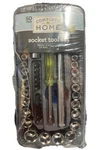 Living Solutions 1/4"-3/8" Drive Sae & Metric Socket And Tool Set 50 Pieces. Fixed Price $10.00.