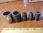 5 Pcs Vintage Cornwell Tools 12 Pt 6 8pt Star Shallow Impact Sockets. Fixed Price $38.00.