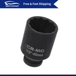 Universal 1/2inch Drive Impact Socket 40mm 12 Point High Carbon Steel. Fixed Price $33.83.