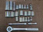 Craftsman 25 Pc Socket Set 1/2" Drive 6 Point Sae & Metric W/ Ratchet Ext. Fixed Price $40.00.