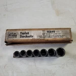 Vtg Mac Tools 7 Pc 3/8" Drive Twist Socket Set 13-22mm Oil Drain Plug Tool Ts490. Fixed Price $70.00.