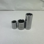 Vintage Husky 1/2" 3/4 5/8 6 Point Socket Made In Usa Lot Of 3. Fixed Price $18.80.