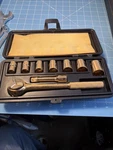 Vintage Bonney Gold 3/8" Ratchet T-702k 8 Pcs Socket Set Chrysler Mtsc Award Usa. Fixed Price $124.15.