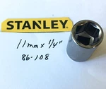 Stanley 11 Mm X 1/4" Dr Standard Socket 6 Pt # 86-108 Free Usa Shipping. Fixed Price $8.96.