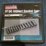 Craftsman Tools 12pc Deep Impact Socket Set, 1/2 Drive, 6 Pt. Missing One. Fixed Price $140.00.