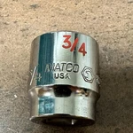 Matco Tools 3/8" Drive 3/4" 12 Point B242a Shallow Socket Usa. Fixed Price $32.49.