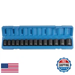 Grey Pneumatic Corp 1412m 1/2'' Drive Standard Length Metric Set - 14 Piece. Fixed Price $84.46.