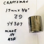 Craftsman 17mm X 3/8" Standard Socket - G2 44307 12 Pt Made In Usa. Fixed Price $9.96.