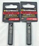 9mm Gearwrench 1/4" Drive, Deep Well Impact Socket,# 80144, 6 Point ; 2 Pack. Fixed Price $15.95.