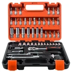 Yesright 53 Pieces Socket Wrench Set Drive With 1/4 Inch Ratcheting W. Fixed Price $41.99.