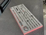 Foam Organizer "3/8 Master Ratchet Set" For Snap-on Ratchets, Black And Red. Fixed Price $450.00.