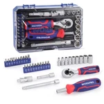 Workpro 34pcs 1/4" Dr Master Socket Set Metric Universal Joint Dual Head Ratchet. Fixed Price $27.99.