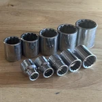 Husky Sae Shallow Socket Set 3/8" Drive 12 Point 10pc 5/16" To 7/8" Vtg Usa. Fixed Price $34.95.