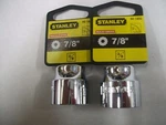 New Stanley 3/8 In Drive 7/8 Inch Max 12 Point Sockets Two. Fixed Price $4.25.