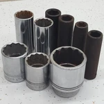 Lot Of (9) Williams Sockets 1/2''& 3/4" Drive Impact Deep Shallow Large 1-1/2''. Fixed Price $15.00.