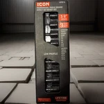 New Icon 9pc 3/8" Professional Triple Square Impact Bit Socket Set. Fixed Price $30.00.