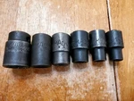 Mac Tools 1/2" Drive 3/8"-5/8" 13/16" 6&12pt Sae Impact Sockets Usa Lot Of 6. Fixed Price $44.00.