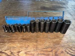 Matco Tools 14pc 3/8" Drive Metric Deep Impact Socket Set 8-24mm 6-point Read!. Fixed Price $119.99.