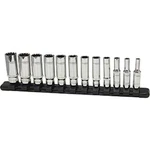 1pc Platinum Tech 99812 12pc 1/4" Dr Metric Deep Spline Socket Set. Fixed Price $38.95.