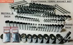 Craftsman 164 Pc 1/4 3/8 1/2 Dr Sae Metric Mm 6pt 12pt Wrench Socket Tool Set. Fixed Price $158.00.