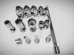 Proto 14 Pc's 3/8" Drive Flex Socket Set 6/12 Pt. Drag Link & Snap-on 8"ext Bar. Fixed Price $60.00.