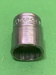 Vintage 1965 Snap-on 3/8" Drive 12 Point Sae 19/32" Shallow Chrome Socket F-191. Fixed Price $8.08.