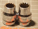Snap On 2pc Sae 1inch Drive Shallow Spline Socket 1" Les323 1 1/16" Les343 Dr. Fixed Price $119.99.