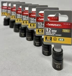 New Husky Knurl Grip Universal Socket, Set Of 8- 12mm To 19mm- 3/8 Non-impact. Fixed Price $22.80.