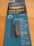 Century Drill And Tool 68420 Premium S2 Steel Star Insert Screwdriving Bit, T20. Fixed Price $5.95.