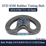 Std S3m Timing Belt Arc Teeth Pitch 3mm Width 3 25mm Rubber Drive 711 813mm. Fixed Price $3.54.