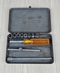 Vinatge Snap-on Tools Usa 1/4" Drive Early Socket Set In Metal Case Partial. Fixed Price $134.30.