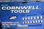 Cornwell Cbp3m - 15 Piece 1/2 Drive Bluepower Metric Socket Set, 6 Point. Fixed Price $189.95.