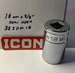 Icon Professional Semi Deep Socket 18mm X 3/8" S2sdm18 Free Usa Shipping. Fixed Price $11.96.
